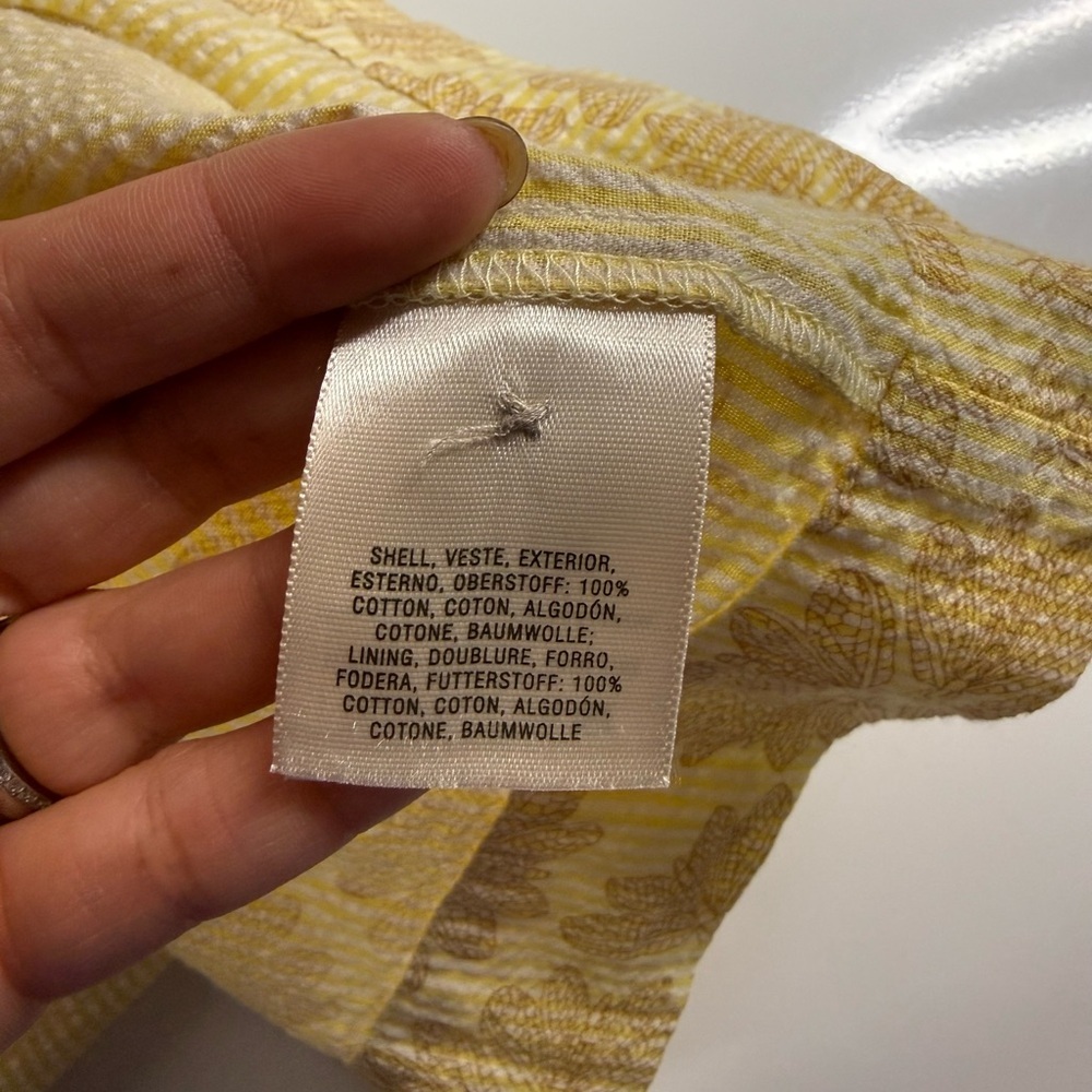 Maeve by Anthropologie Cotton Yellow Seersucker Button-Front Cafe Dress Sz 6 - Picture 8 of 13